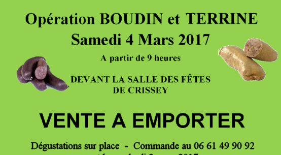 Affiche pour vente Boudin du 4 Mars 2017